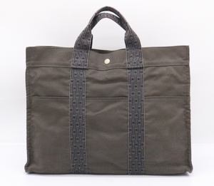 【ト滝】HERMES エルメス エールラインMM ナイロンキャンバス トートバッグ ハンドバッグ メンズ ビジネス A4収納可 DS687DEM91