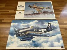 ハセガワ ウォーホーク ヘルキャット 2個セット 1/32 未組立 P-40E WARHAWK F6F-5 HELLCAT 10000thプラモデル アメリカ陸軍 戦闘機_画像1