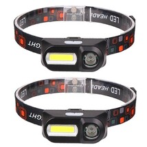 2個セット ヘッドライト 充電式 2IN1 超強力 LED ヘッドランプ 釣り 登山 アウトドア キャンプ COB XPE 非常灯 HEADCOB_画像6