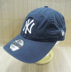 ( い-B3-29 )NEW ERA　ニューエラ　ニューヨークヤンキース　子供　キッズ　ネイビー　濃紺　頭囲約５８ｃｍ　中古