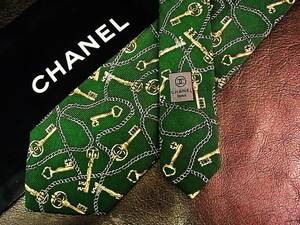 ●bv0027●良品●シャネル【CHANEL】【カギ鍵】ネクタイ★