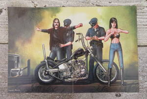 当時物 70's David Mann Easyriders ポスター ハーレー アメリカ ヴィンテージ ガレージ インテリア USA USED（A-435） 