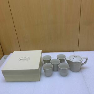 MK5543 TRUSSARDI Table 茶器 セット リリエポ TR06116 急須 ポット 湯 湯み カップ 5客 ティー 食器 箱付 末使用品 20240208