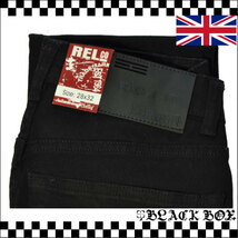 RELCO LONDON レルコ ロンドン Skinny スキニー ストレッチ スリム ブラック デニム パンツ ジーンズ MODS モッズ PUNK パンク イギリス 30_画像3