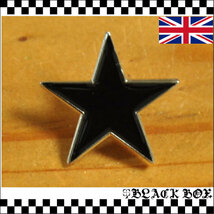 英国 インポート Pins ピンズ ピンバッジ ラペルピン 画鋲 星 PUNK ROCK パンク ロック ライダース イギリス GB ENGLAND ブラック 621_画像1