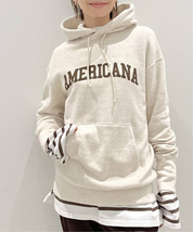 【定価2.6万】アパルトモン別注 Americana/アメリカーナ Logo Parka ナチュラル★ロゴパーカーL'Appartementドゥーズィエムクラス_画像1