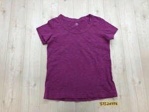 45α レディース コットン カラー 半袖Tシャツ 1 鮮やかな赤紫