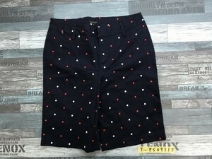 TALBOTS タルボット メンズ ドット刺繍入 ハーフパンツ 8 紺オレンジ