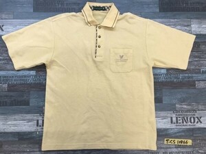 lyle&scott ライル アンド スコット メンズ ワンポイント刺繍 鹿の子 半袖ポロシャツ L 黄色