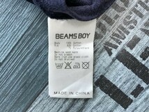 BEAMS BOY ビームスボーイ レディース Vネック ライン入 半袖Tシャツ S 紺_画像2