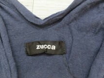 ZUCCA ズッカ レディース 日本製 アンゴラ混 コットン ドレープ Tシャツ M 紺_画像2