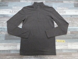 DKNY Donna Karan lady's flexible equipped half Zip knitted so-S charcoal gray 