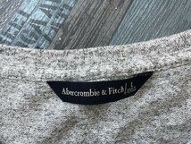 Abercrombie & Fitch アバクロ メンズ ビッグロゴプリント ストレッチ 半袖Tシャツ L グレー_画像2