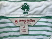 Brooks Brothers ブルックスブラザーズ レディース ストライプ 薄手 長袖シャツ 4 白緑_画像2