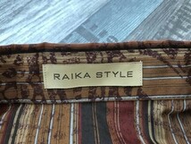 RAIKA STYLE メンズ ストライプ＆ボタニカル柄 薄手 長袖シャツ えんじ茶など_画像2