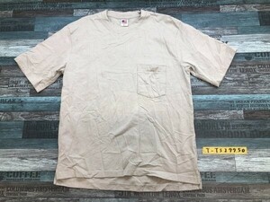 U.S.A COTTON メンズ 胸ポケット 半袖Tシャツ L グレー