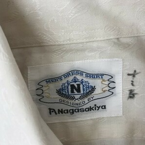 NAGASAKIYA メンズ ペイズリー レトロ 長袖シャツ ライトベージュの画像2