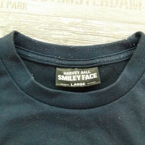 SMILEY FACE メンズ スマイル 半袖Tシャツ L 紺の画像2