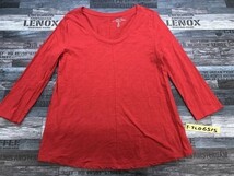 GAP ギャップ レディース コットン イージー 七分袖Tシャツ M 赤_画像1