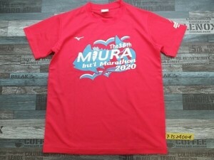 美品！三浦国際市民マラソン 2020 メンズ レディース ポリエステル MIZUNO 半袖Tシャツ M マゼンタ