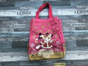 東京 DISNEY RESORT ディズニー マチ付き 底板 CHRISTMAS2008 トートバッグ ピンク