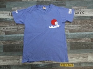 LABRA POP レディース アメリカンフットボール フェルトワッペン付き 半袖Tシャツ S 青