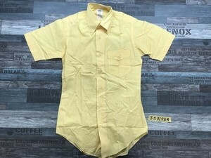 Van Jacket メンズ フラップポケット付き ギンガムチェック ボタンダウン 半袖シャツ 36 黄色