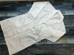 MAXCLEAN レディース 作業服 ストライプ 薄手 シャツジャケット L 白グレー