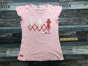 UT UNIQLO ユニクロ × キューピー レディース 箔プリント 半袖Tシャツ M ピンク