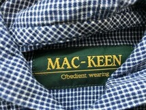 MAC-KEEN メンズ 細チェック 綿 フード付き ジップジャケット M 青白_画像2