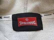 SPALDING スポルディング メンズ ロゴ刺繍 フーディー パーカー L 杢グレー紺_画像2