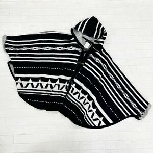 1339* made in Japan STUNNING LURE Stunning Lure tops knitted poncho casual total pattern black white lady's FREE