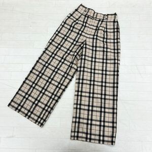 1348◎ UNITED ARROWS green label relaxing グリーンレーベル リラクシング ボトムス ズボン スラックス チェック ベージュ レディース40