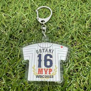 非売品　大谷翔平　WBC MVP #16サインプリントホームユニフォーム型キーホルダー