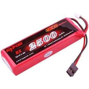 Kypom K6 7.4V 2500mAh 角 受信機用 リポ バッテリー★ホビーショップ青空