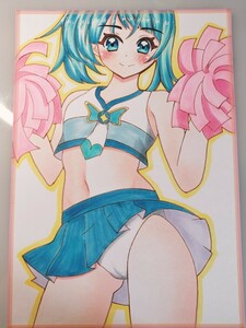 同人手描きイラスト ひろがるスカイ！プリキュア ソラ・ハレワタール キュアスカイ チアガール パンチラ A5サイズ