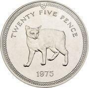 【英国マン島1975年キャットコイン】25ペンス硬貨【希少品：コレクション出品6】