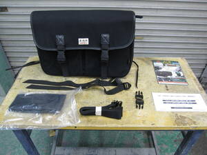 販売終了品　キジマ　４R　帆布２WAY サドルバッグ　Lサイズ　防水キャンバス　ブラック　１３L　サイドバッグ