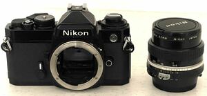 【ジャンク品】ニコン カメラ・レンズ２点セット　Nikon FEボディ/NIKKOR 50ｍｍ 1：1.8　フィルムカメラ　現状品