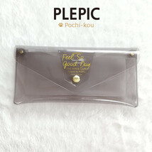 PLEPIC ペンシルクラッチ ペンケース スモーキーグレー 文房具_画像1