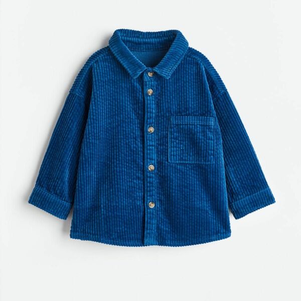 【新品】H&M コーデュロイシャツ　ブルー