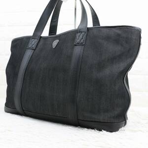 極美品 PORTER ポーター SABLE CLUTCH ビジネス トートバッグ レザー デニム メンズ ブラック 黒 A4収納可 PC 書類カバン 仕事 鞄 バック