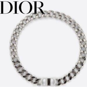 DIOR HOMME CD ICON チェーンリンクネックレス 真鍮&クリスタル