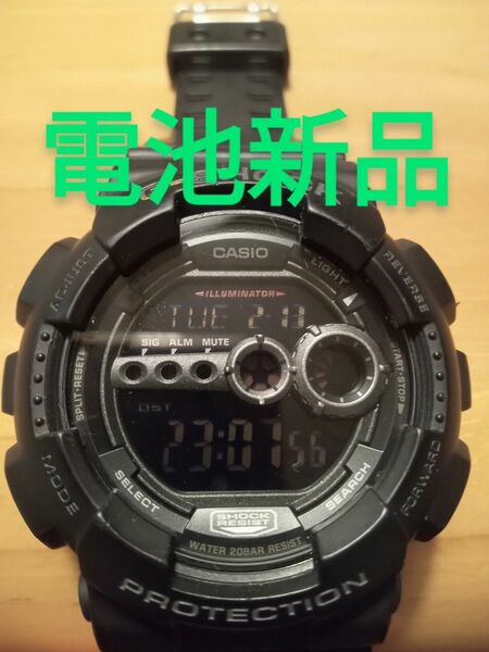 G-SHOCK 電池新品 GD-100 ブラック 黒ジーショック カシオ