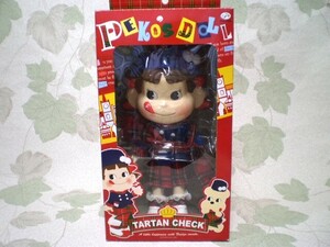 ★送料無料★不二家★ペコちゃん人形★2008 Peko's Doll★タータンチェック★美品★