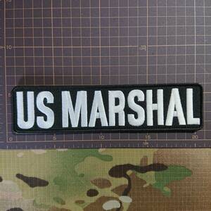 USマーシャル　U.S.MARSHAL　黒　200×50ｍｍ　パネルパッチ　ワッペン