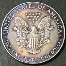 銀貨 1990年　1ドル　ウォーキングリバティ銀貨　イーグル アメリカ　1円銀貨　貿易銀　古銭　硬貨　コイン　一円銀貨_画像2