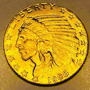 金貨　1908年　5ドル　インディアンヘッド イーグル アメリカ 美品　