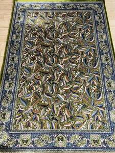 百貨店展示品　シルク100％ 最高峰225万ノット　イラン産　手織り 高級ペルシャ絨毯 101×152cm　#10