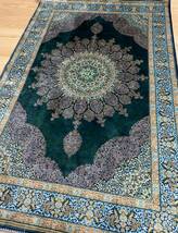 百貨店展示品　シルク100％ 最高峰225万ノット　イラン産　手織り 高級ペルシャ絨毯 101×152cm　#18_画像5